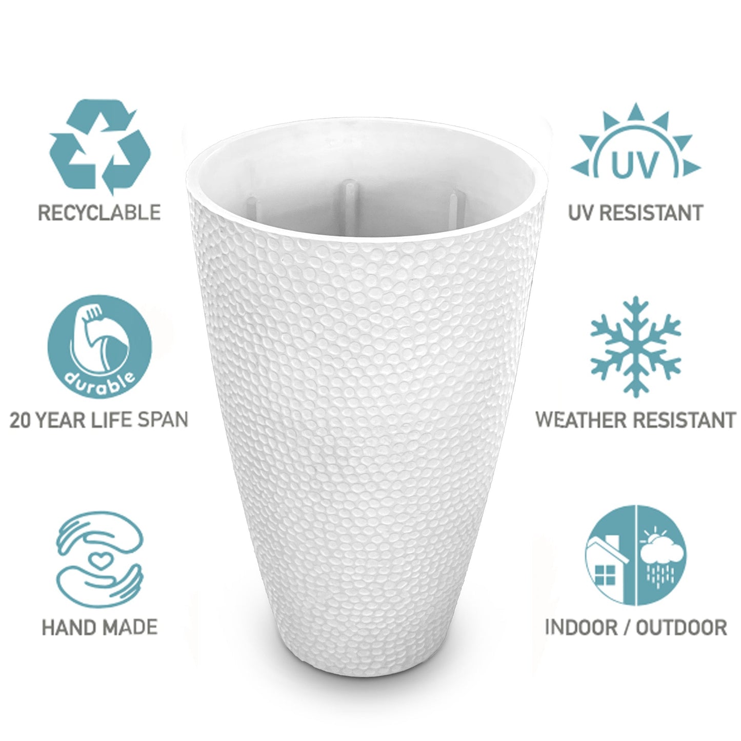 Pirene Planter - White - hydria