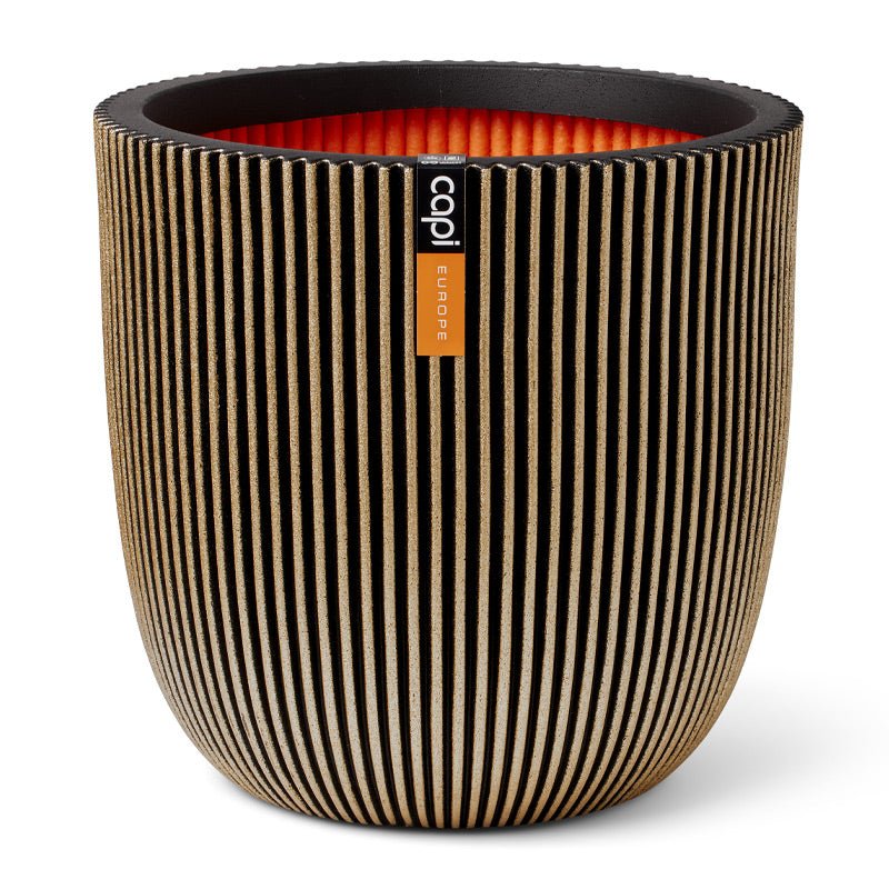 Capi - Ball Planter Groove 35x34 - Gold - hydria