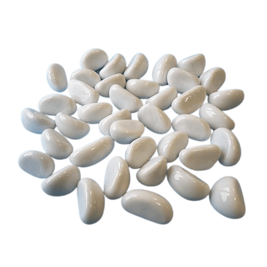 Glass Pebbles - Opal White - hydria