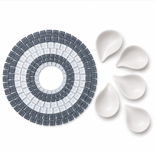 Grey Mosaic & White Leaf Set (Leaf Cascade Conversion)
