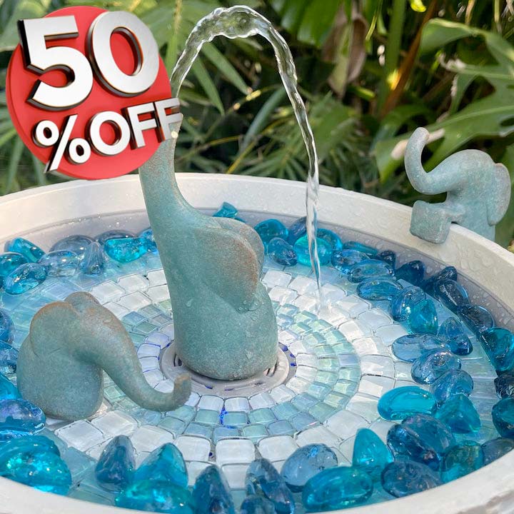 Verdigris Elephant Family