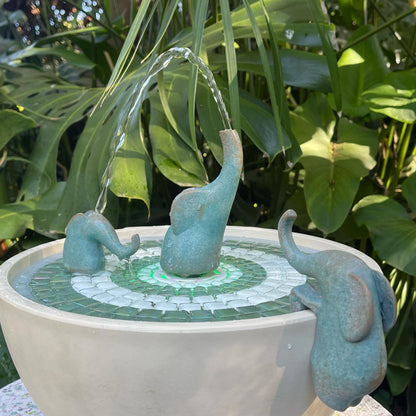 Verdigris Elephant Family