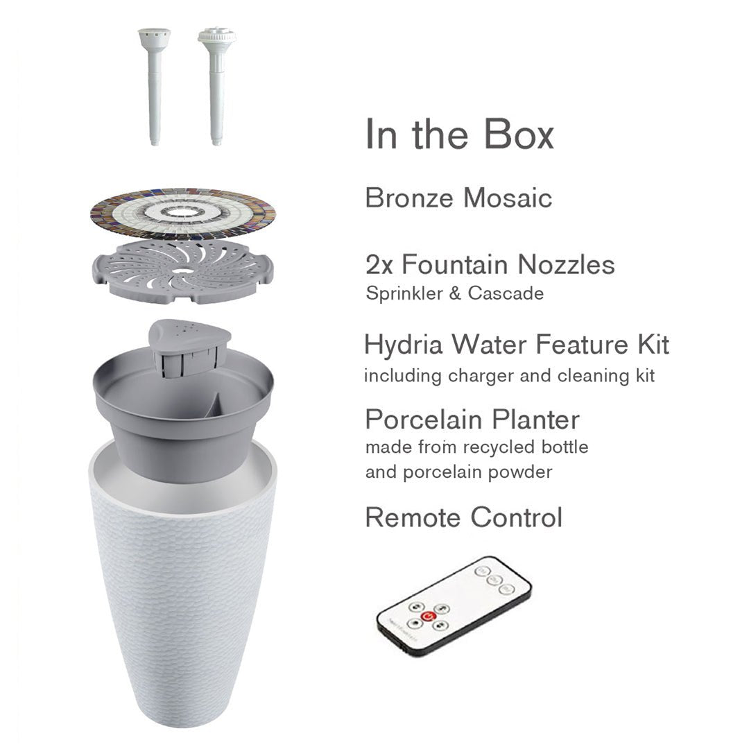 Hydria Pirene Lite Water Feature - White - hydria
